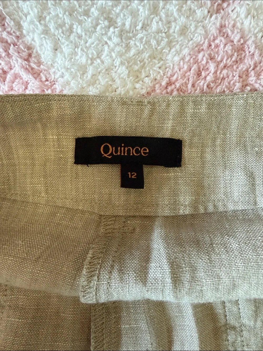 Quince European Linen Patch Pocket Wide Leg Pant in Flax